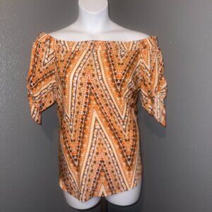 OFF SHOULDER CHEVRON BLOUSE